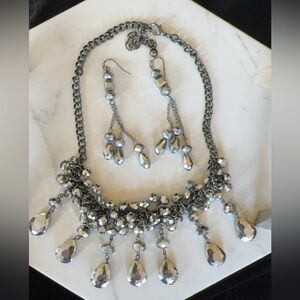 Dark Gray Ann Taylor Loft Necklace and earring set